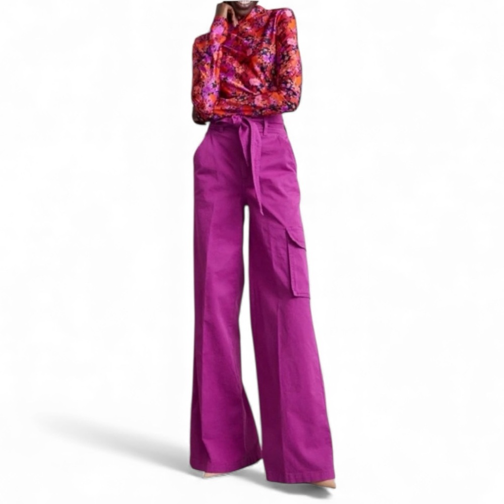 Veronica Beard Purple Wide Leg Pants 12 L